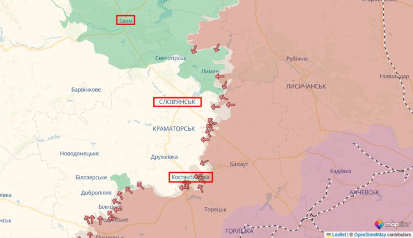 Войска РФ пытаются подойти к Славянску и перерезать трассу Изюм — Славянск — карта войны за 6 августа (ВИДЕО)